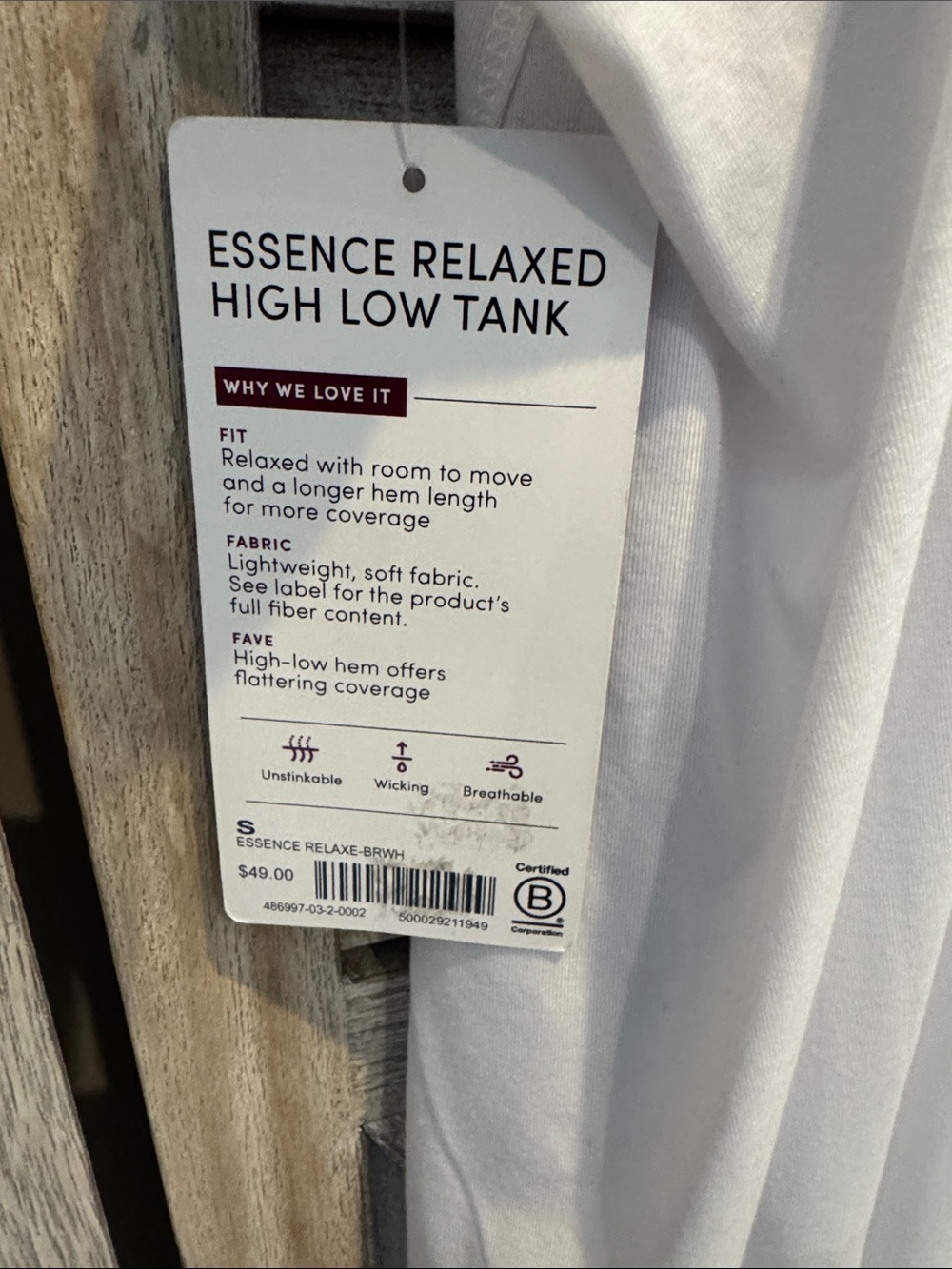 Athleta White High-Low Racerback Tank - Picture 7 of 7